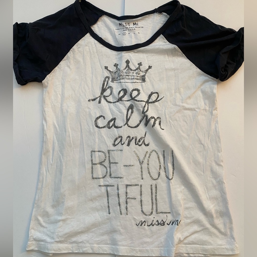 Miss Me graphic baseball tee